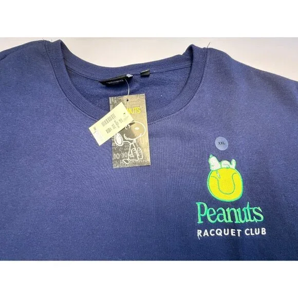 Snoopy Peanuts Racquet Club Tennis Sweatshirt Size XXL